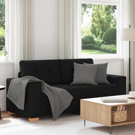 Canapé deux places noir 180x77x82 cm en tissu 633244633244