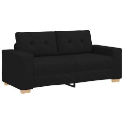 Canapé deux places noir 180x77x82 cm en tissu 633244633244