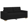 Canapé deux places noir 180x77x82 cm en tissu 633244633244