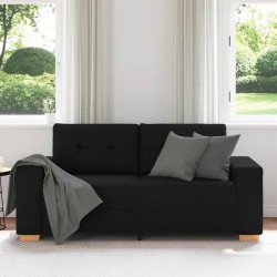 Canapé deux places noir 180x77x82 cm en tissu 633244633244