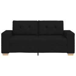 Canapé deux places noir 180x77x82 cm en tissu 633244633244