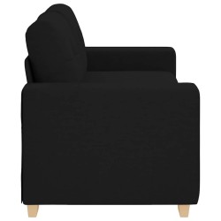 Canapé deux places noir 180x77x82 cm en tissu 633244633244
