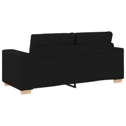 Canapé deux places noir 180x77x82 cm en tissu 633244633244