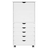 Cabinet roulant Blanc 53 x 39 x 103 cm Bois de Pin Massif 633256633256