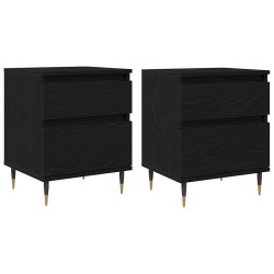 Cabinet de chevet avec tiroir 2 pcs Chêne noir 40 x 35 x 50 cm 633264633264