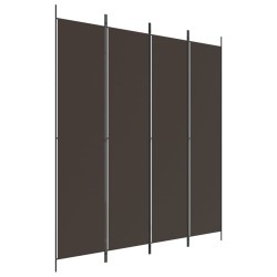 Cloison de séparation 4 panneaux Marron 200x220 cm Tissu 633267633267