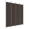 Cloison de séparation 4 panneaux Marron 200x220 cm Tissu 633267633267