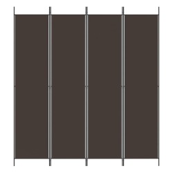 Cloison de séparation 4 panneaux Marron 200x220 cm Tissu 633267633267