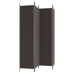 Cloison de séparation 4 panneaux Marron 200x220 cm Tissu 633267633267