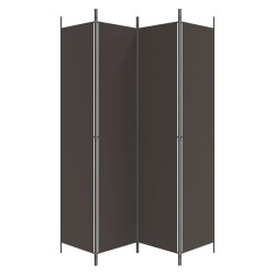 Cloison de séparation 4 panneaux Marron 200x220 cm Tissu 633267633267