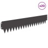 Bordure de Pelouse 20 pcs 103 x 20 cm métal Noir 633271633271
