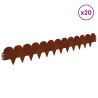 Bordure de Pelouse 20 pcs 103 x 15 cm Acier Rouillé 633272633272