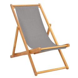Chaise de plage Gris clair Bois de teck massif 633281633281