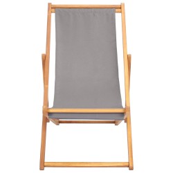 Chaise de plage Gris clair Bois de teck massif 633281633281