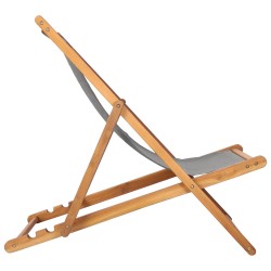 Chaise de plage Gris clair Bois de teck massif 633281633281