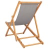 Chaise de plage Gris clair Bois de teck massif 633281633281