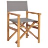 Chaise de directeur Marron et gris clair Bois de teck massif 633282633282