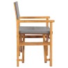 Chaise de directeur Marron et gris clair Bois de teck massif 633282633282