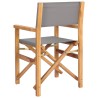 Chaise de directeur Marron et gris clair Bois de teck massif 633282633282
