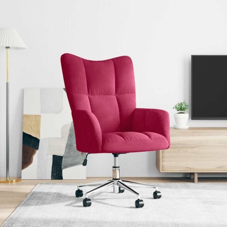 Chaise de relaxation Rouge bordeaux Velours 633295633295