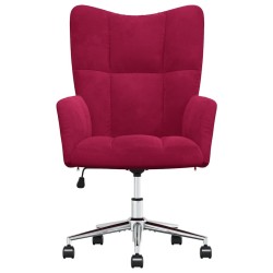 Chaise de relaxation Rouge bordeaux Velours 633295633295