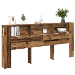 Cabinet de Tête de Lit Bois ancien 220 x 18,5 x 102,5 cm 633296633296