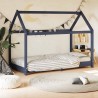 Cadre de lit d'enfant Gris Bois de pin massif 70x140 cm 633303633303