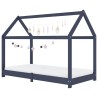 Cadre de lit d'enfant Gris Bois de pin massif 70x140 cm 633303633303