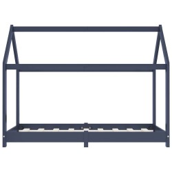Cadre de lit d'enfant Gris Bois de pin massif 70x140 cm 633303633303