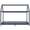 Cadre de lit d'enfant Gris Bois de pin massif 70x140 cm 633303633303
