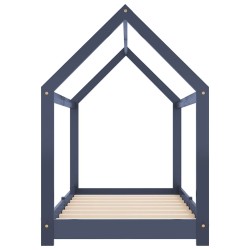 Cadre de lit d'enfant Gris Bois de pin massif 70x140 cm 633303633303