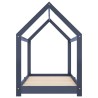 Cadre de lit d'enfant Gris Bois de pin massif 70x140 cm 633303633303