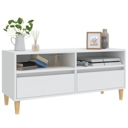 Meuble TV blanc 100x34,5x44,5 cm bois d'ingénierie 633305633305