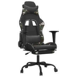 Chaise de jeu de massage repose-pied Noir&Camouflage Similicuir 633307633307