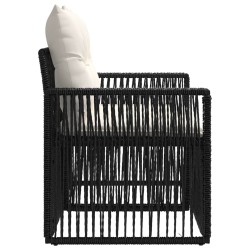 Canapé de jardin 2-Nombre de places Noir polyrotin 633309633309