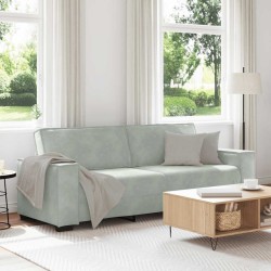 Canapé à 3 places Gris clair 220x78x84 cm Velours 633310633310