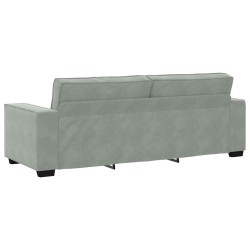 Canapé à 3 places Gris clair 220x78x84 cm Velours 633310633310