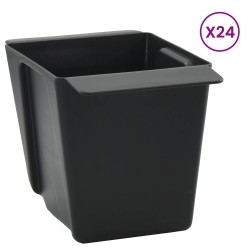 Caisses à fleurs pour palettes Euro 24 pcs Noir 633311633311
