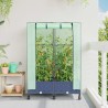Jardinière de jardin avec couverture de serre et roues 2 pc PP 633324633324