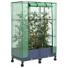 Jardinière de jardin avec couverture de serre et roues 2 pc PP 633324633324