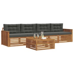 Ensemble de canapés d'extérieur 5 pcs Naturel et Anthracite 633325633325
