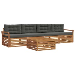 Ensemble de canapés d'extérieur 5 pcs Naturel et Anthracite 633331633331