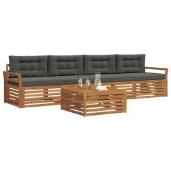 Ensemble de canapés d'extérieur 5 pcs Naturel et Anthracite 633331633331