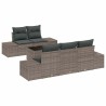 Ensemble de canapé de jardin avec coussin 6 pcs Gris polyrotin 633337633337