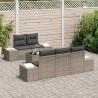 Ensemble de canapé de jardin avec coussin 6 pcs Gris polyrotin 633337633337