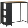Table de bar avec rangement Noir 120x60x110 cm Résine tressée 633339633339