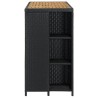 Table de bar avec rangement Noir 120x60x110 cm Résine tressée 633339633339