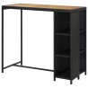 Table de bar avec rangement Noir 120x60x110 cm Résine tressée 633339633339