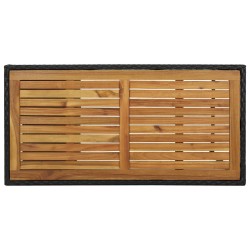 Table de bar avec rangement Noir 120x60x110 cm Résine tressée 633339633339