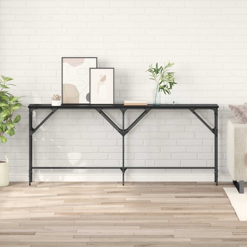 Table console Chêne noir 180 x 30 x 75 cm Bois d'ingénierie 633340633340